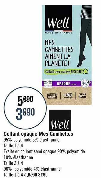 collant opaque mes gambettes well