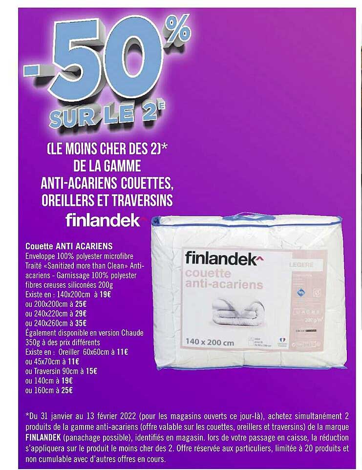 couette anti acariens finlandek^