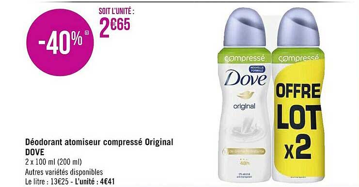 Déodorant Atomiseur Compressé Original Dove