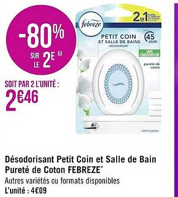 Désodorisant Petit Coin Et Salle De Bain Pureté De Coton Febreze