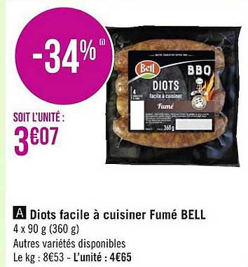 diots facile à cuisiner fumé bell