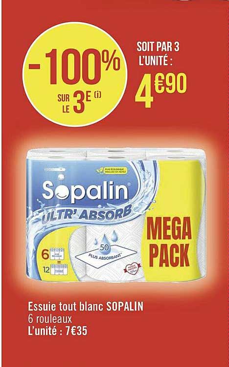 essuie tout blanc sopalin