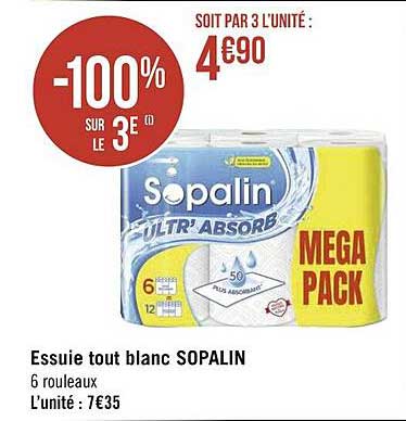essuie tout blanc sopalin