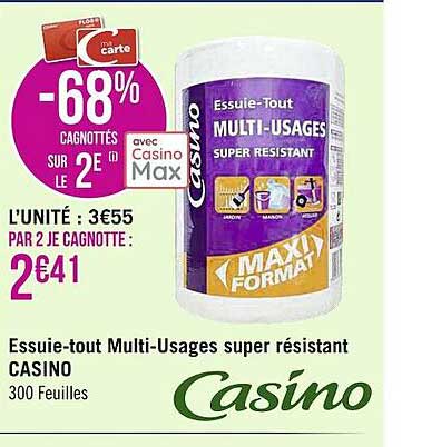 essuie-tout multi-usages super résistant casino