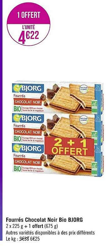 Fourrés Chocolat Noir Bio Bjorg