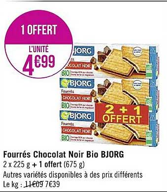 Fourrés Chocolat Noir Bio Bjorg