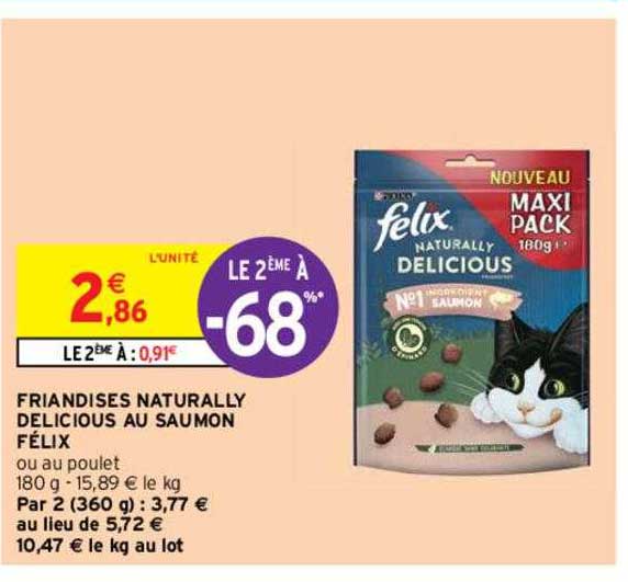 friandises naturally delicious au saumon félix le 2ème à -68%