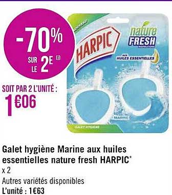 galet hygiène marine au huiles essentielles nature fresh harpic