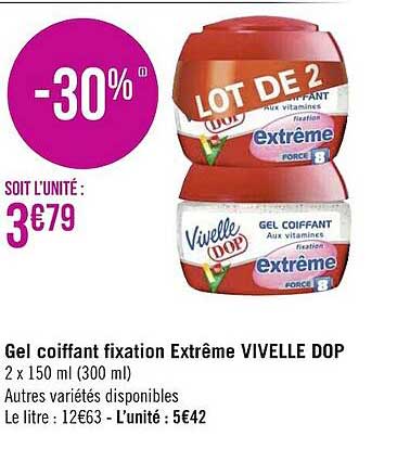 gel coiffant fixation extrême vivelle dop