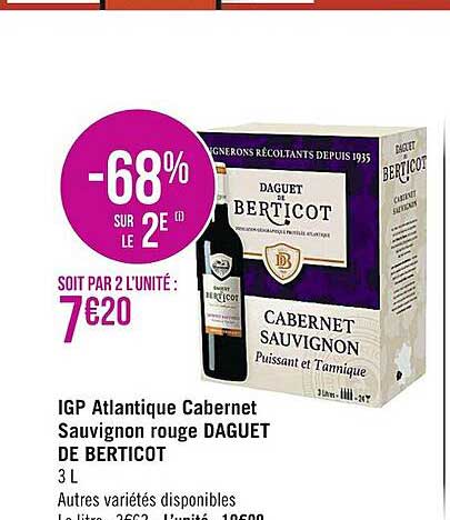 igp atlantique cabernet sauvignon rouge daguet de berticot