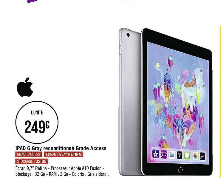ipad 6 gray reconditionné grade access