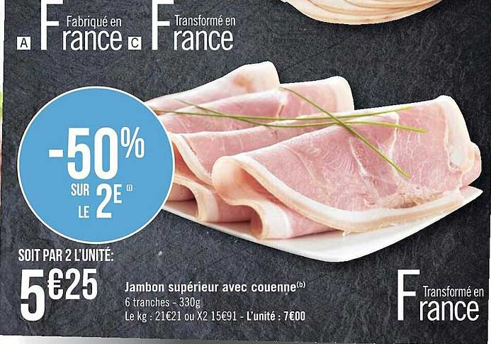 Jambon Supérieur Avec Couenne