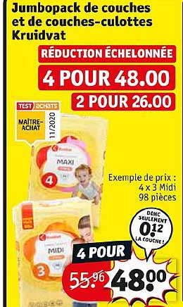 jumbopack de couches et de couches-culottes kruidvat