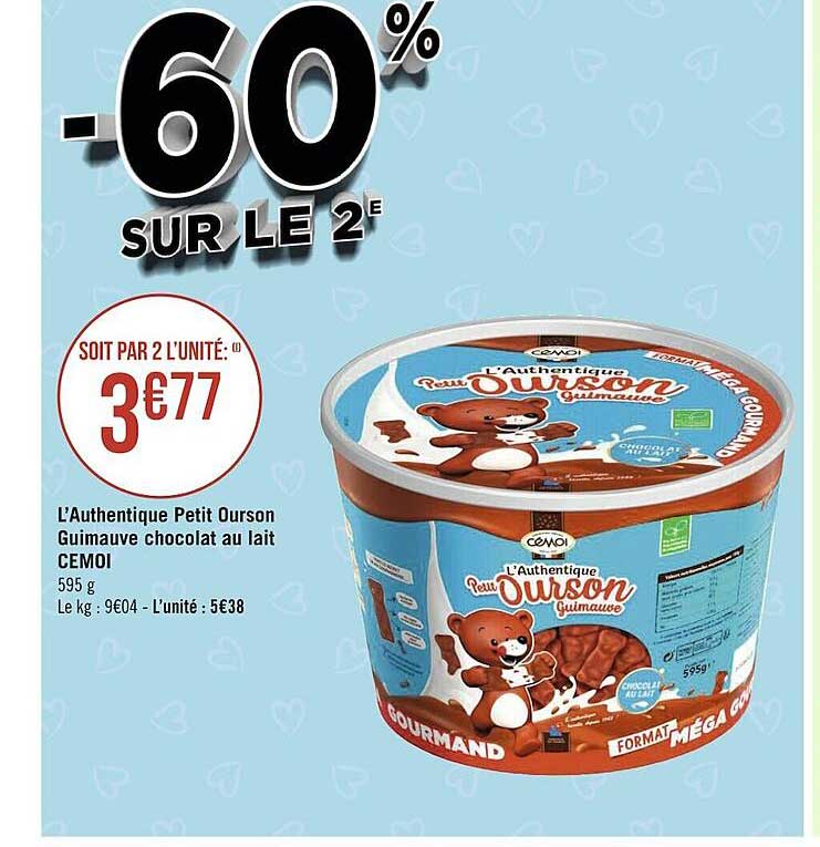 L'authentique Petit Ourson Guimauve Chocolat Au Lait Cémoi