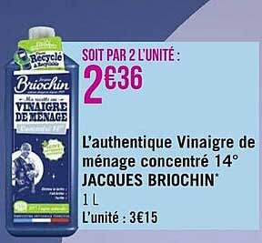 l'authentique vinaigre de ménager concentré 14° jacques briochin