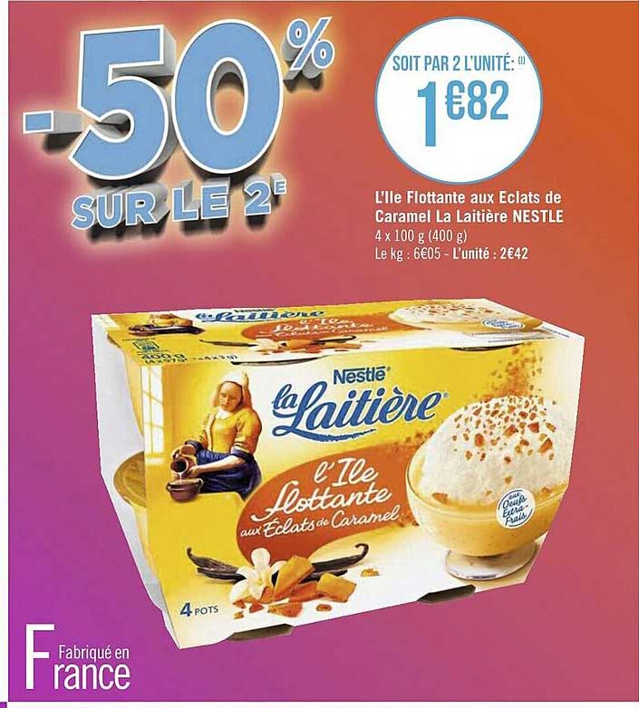 l'île flottante aux éclats de caramel la laitière nestlé