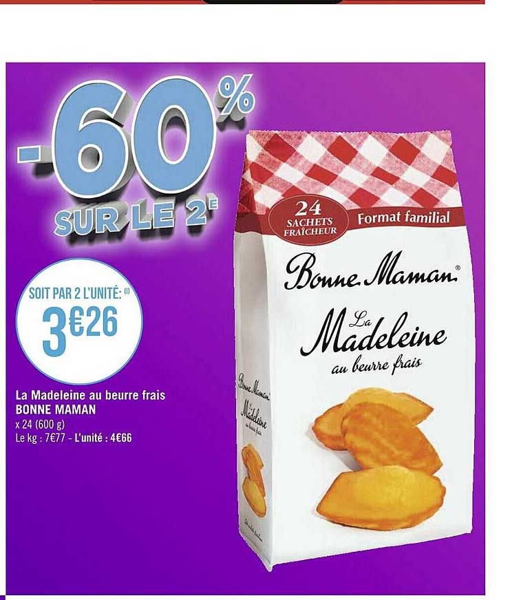 la madeleine au beurre frais bonne maman