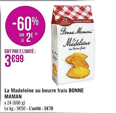la madeleine au beurre frais bonne maman