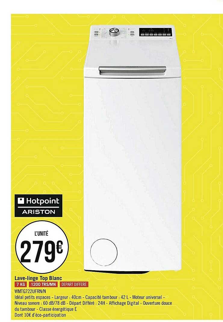 lave-linge top blanc hotpoint ariston