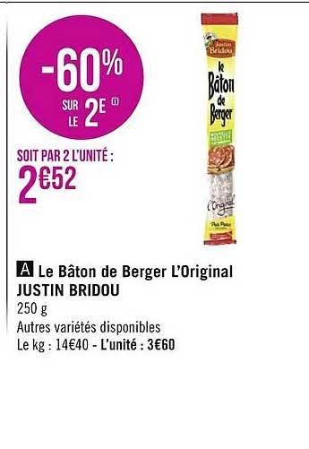 le bâton de berger l'original justin bridou
