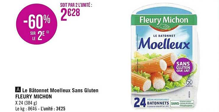 Le Bâtonnet Moelleux Sans Gluten Fleury Michon