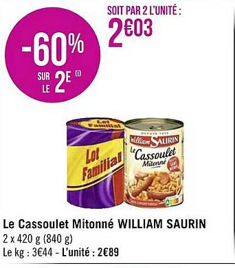le cassoulet mitonné william saurin