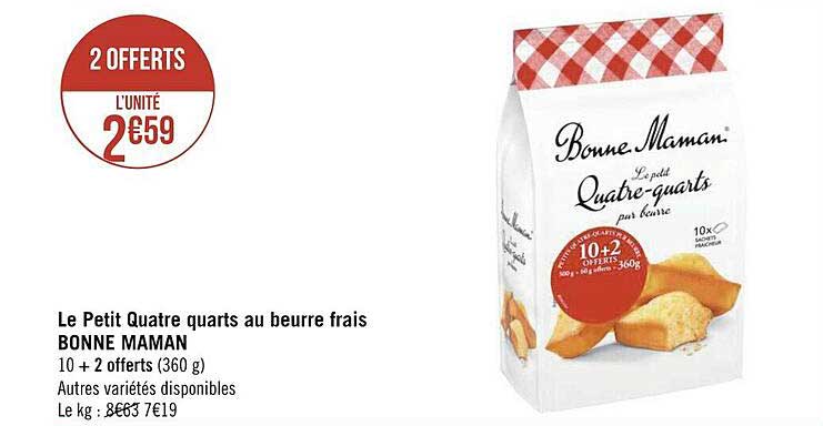 le petit quatre quarts au beurre frais bonne maman