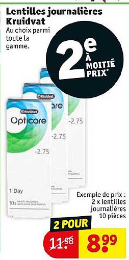 lentilles journalières kruidvat
