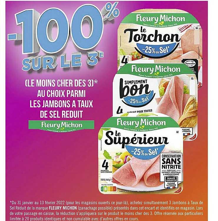 les jambons à taux de sel réduit fleury michon
