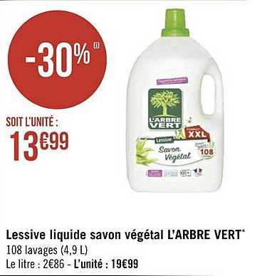 lessive liquide savon végétal l'arbre vert