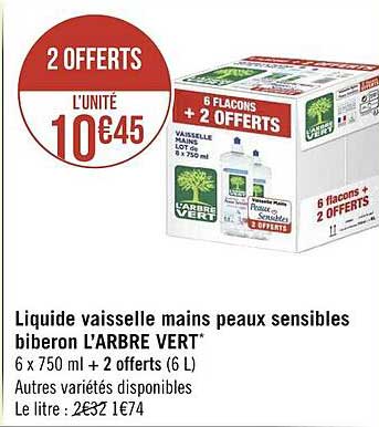 Liquide Vaisselle Mains Peau Sensibles Biberon L'arbre Vert