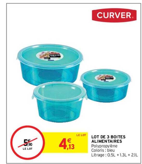lot de 3 boites alimentaires