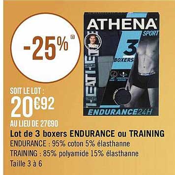 Lot De 3 Boxers Endurance Ou Training
