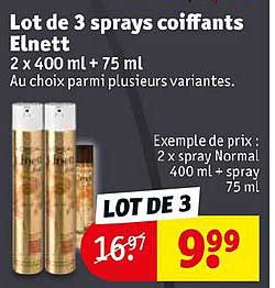 lot de 3 spays coiffants elnett