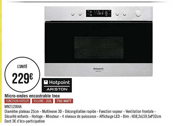 micro-ondes encastrable inox hotpoint ariston