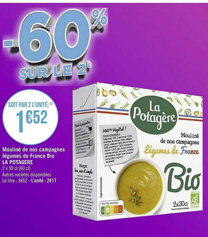 mouliné de nos campagnes légumes de france bio la potagère