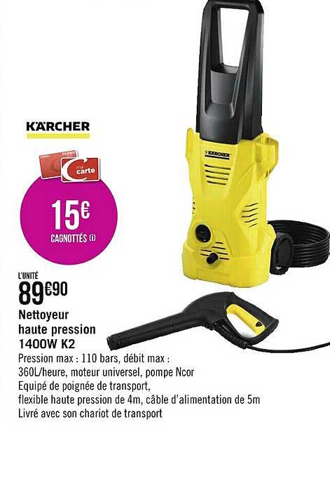 nettoyeur haute pression 1400w k2  kärcher