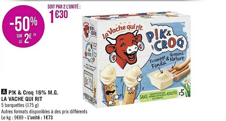 p!k & croq 16% m.g. la vache qui rit