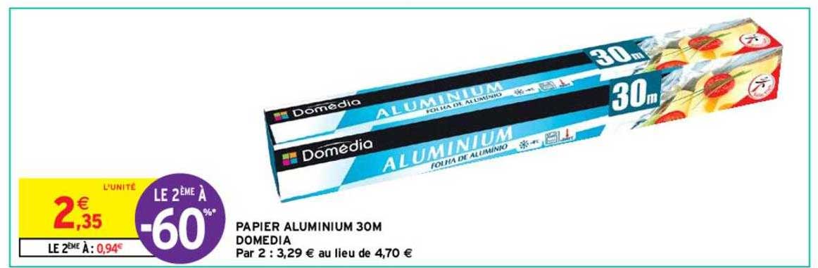 papier aluminium 30m domedia le 2ème à -60%