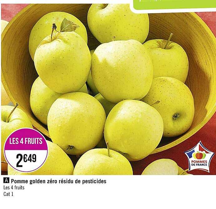 pomme golden zéro résidu de pesticides