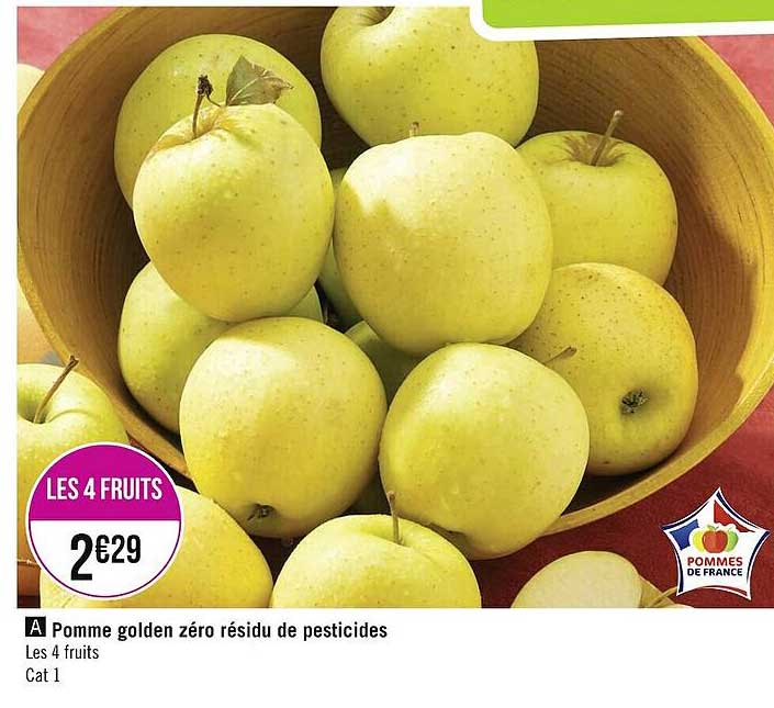 pomme golden zéro résidu de pesticides