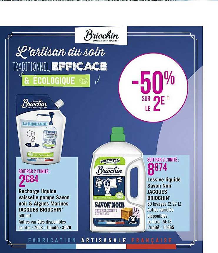 recharge liquide vaisselle pompe savon noir & algues marines jacques briochin', lessive liquide savon noir jacques briochin