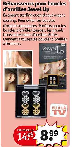 réhausseurs pour boucles d'oreilles jewel up