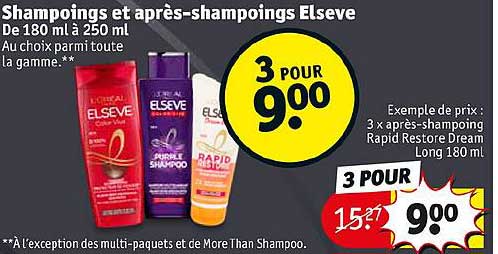 shampoings et après-shampoings elsève