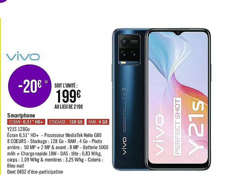 smartphone y21s 128go