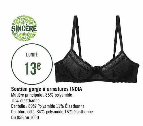 soutien gorge à armatures india sincère