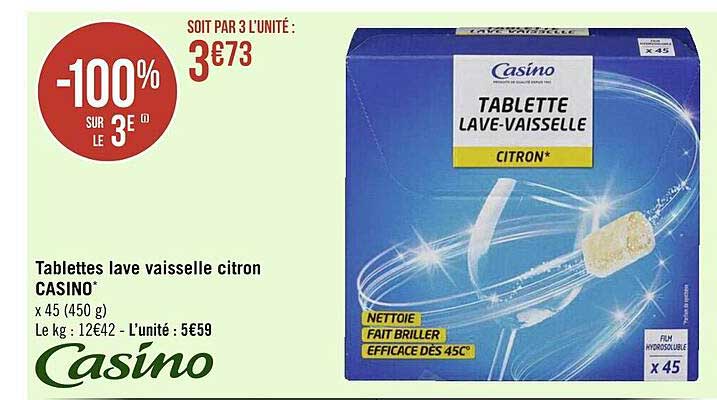 tablettes lave vaisselle citron casino