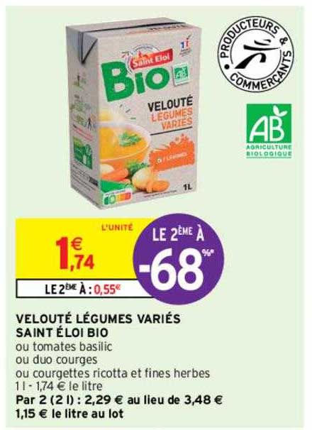 velouté légumes variés saint éloi bio le 2ème à -68%