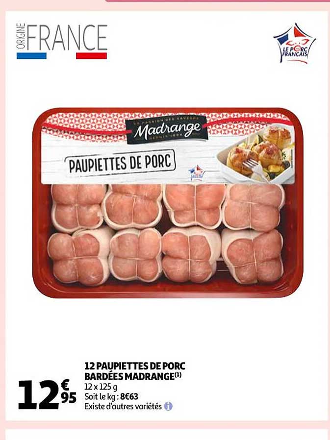 12 Paupiettes De Porc Bardées Madrange