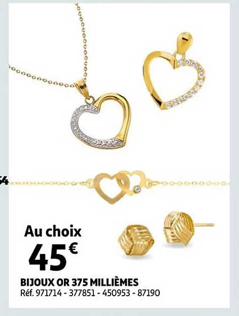 bijoux or 375 millièmes